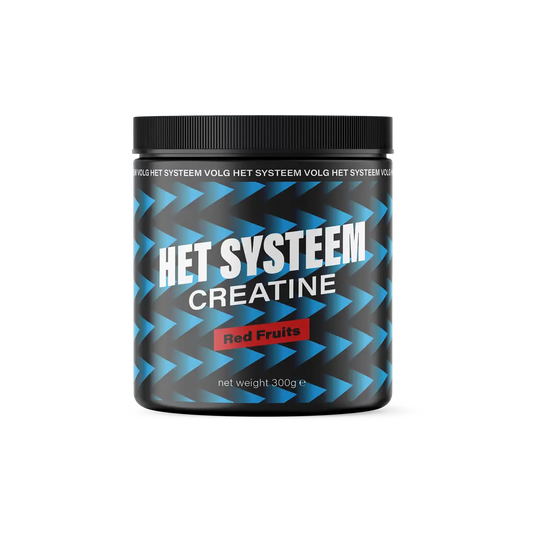 Het Systeem fitness en gezondheidsproduct, een pot creatine Red Fruits, voorkant