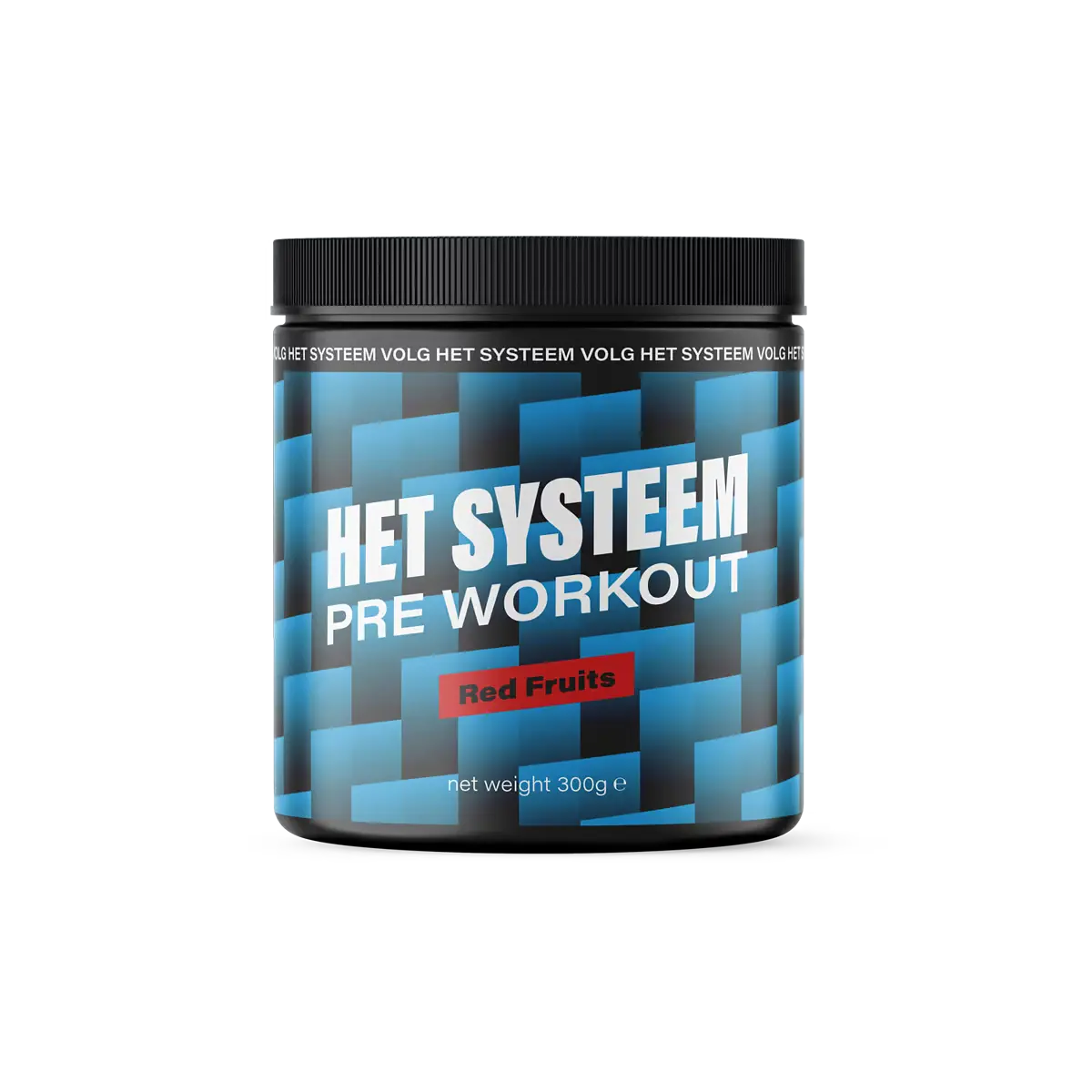 Het Systeem fitness en gezondheidsproduct, een pot pre workout Red Fruits voorkant