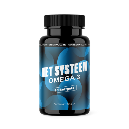 Het Systeem fitness en gezondheidsproduct, een pot Omega 3 90 softgels 